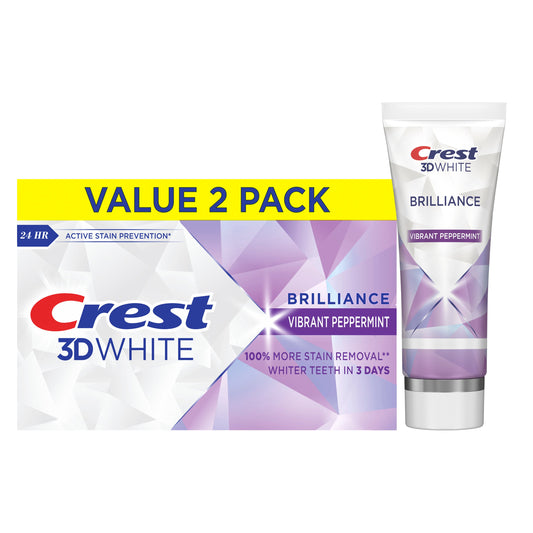Crest 3D White Brilliance Toothpaste Vibrant Peppermint - 2 pk