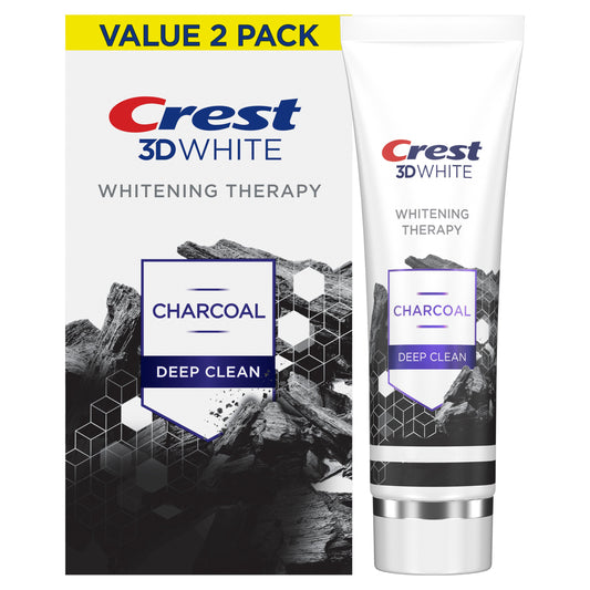 Crest 3D White Whitening Therapy Charcoal Toothpaste - Deep Clean, 2 pk