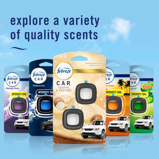 Febreze Car Air Freshener Odor-Fighting Automotive Vent Clip - Soothe & Restore Scent