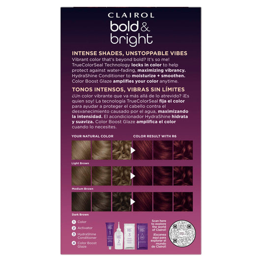 Clairol Bold & Bright Permanent Hair Color - R6 Intense Cherry
