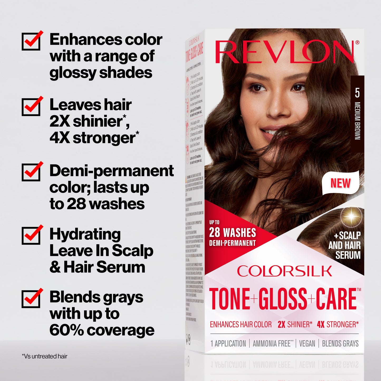 Revlon Colorsilk Tone + Gloss + Care Demi Permanent - Light Brown