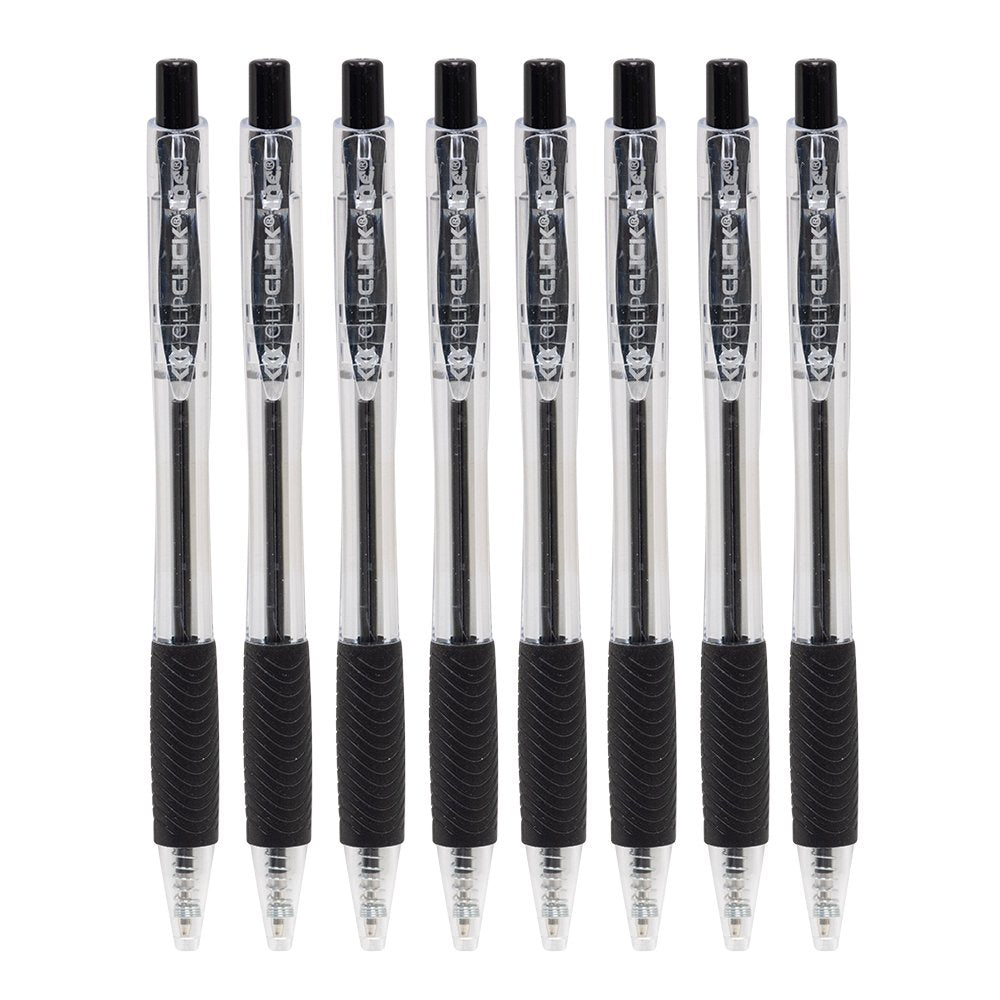Inc Clip Clicks 1.0mm Retractable Ball Point Pens - Black Ink