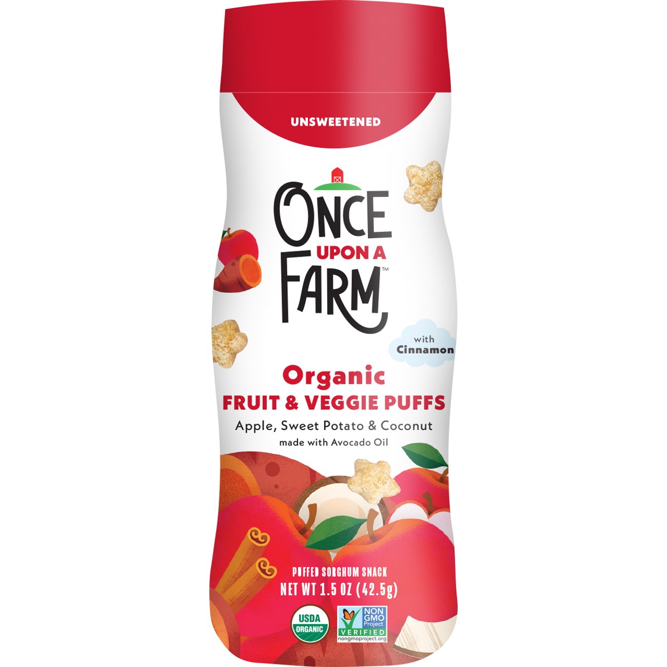 Once Upon a Farm Organic Fruit & Veggie Puffs - Apple, Sweet Potato & Coconut