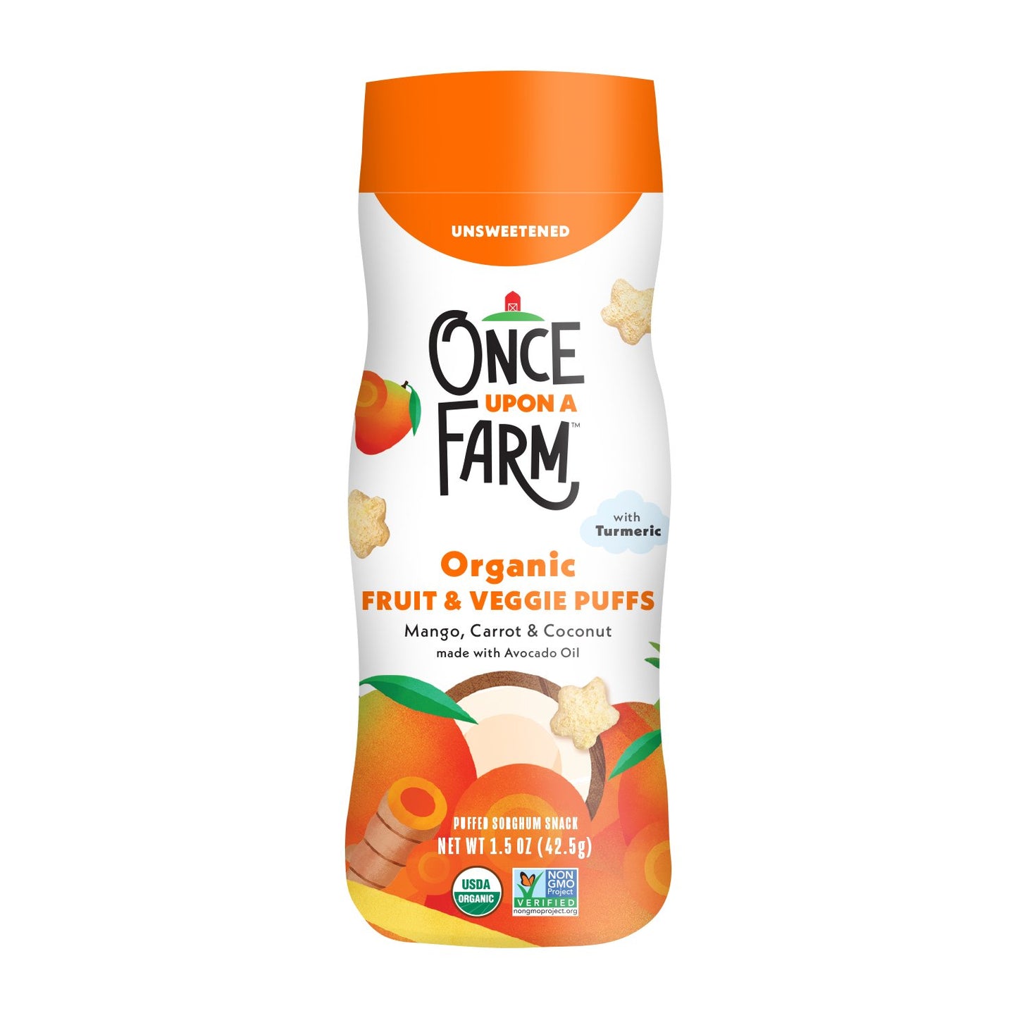 Once Upon a Farm Organic Fruit & Veggie Puffs - Mango, Carrot & Coconut