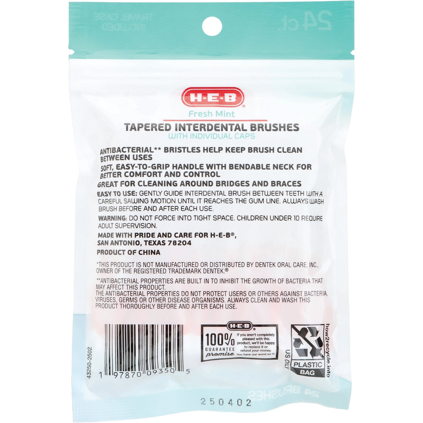 H-E-B Tapered Interdental Brushes Floss Picks - Fresh Mint