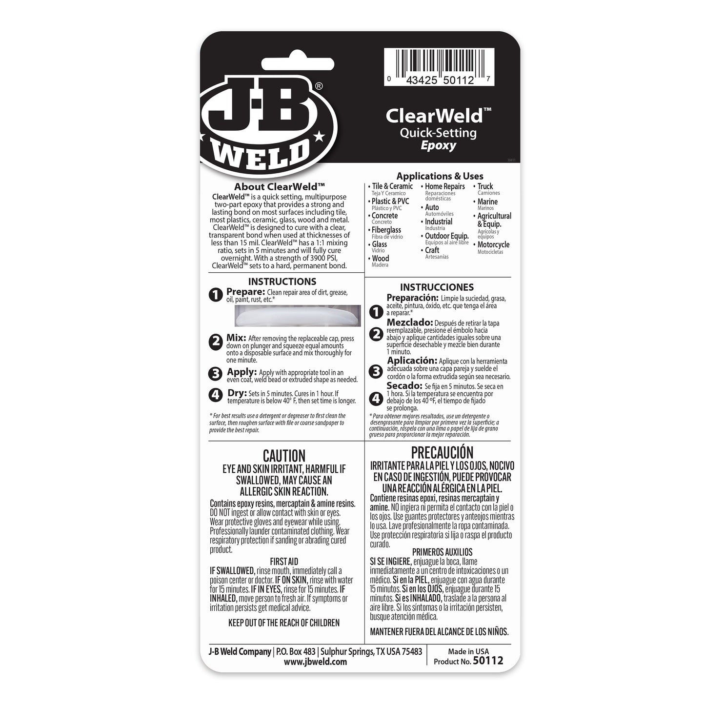 J-B Weld ClearWeld Quick Setting Epoxy