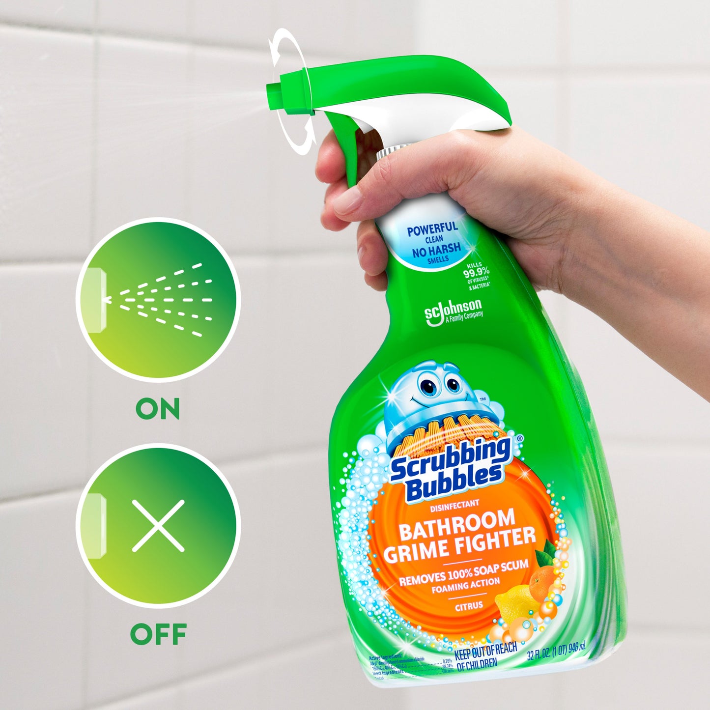 Scrubbing Bubbles Bathroom Grime Fighter Disinfectant Cleaner - Citrus Scent