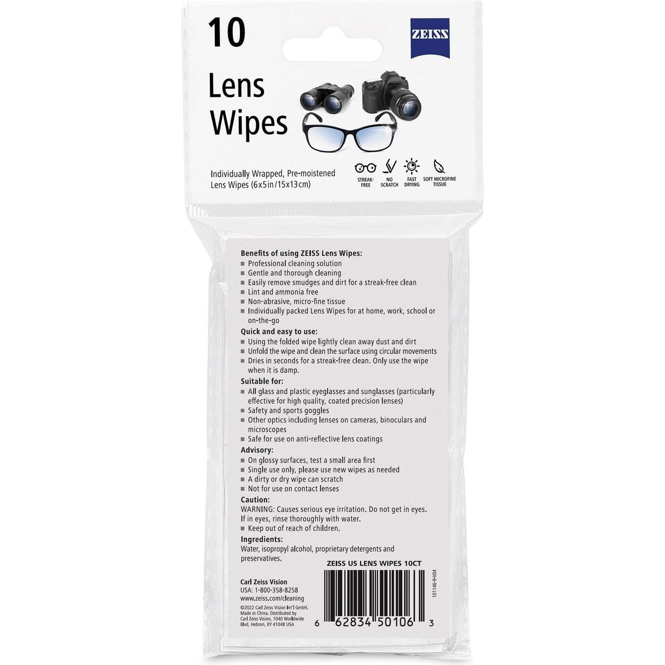 Zeiss Travel Size Lens Cleaning Wipes Pack