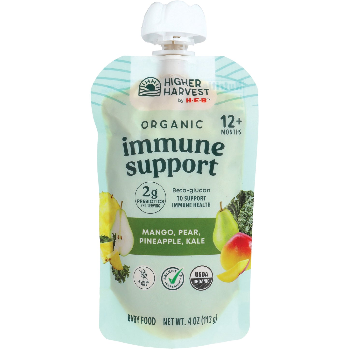 Higher Harvest by H-E-B Organic Immune Support Baby Food - Mango Pear Pineapple & Kale