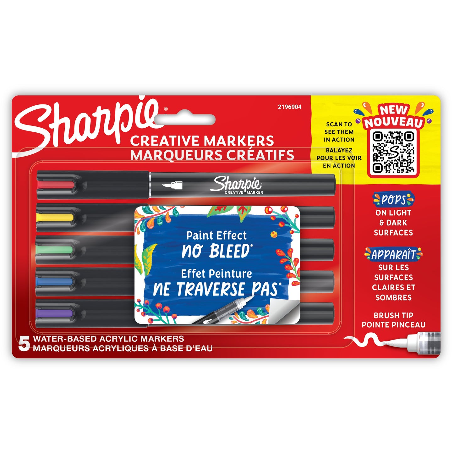 Sharpie Water-Based Brush Tip Acrylic Creative Markers