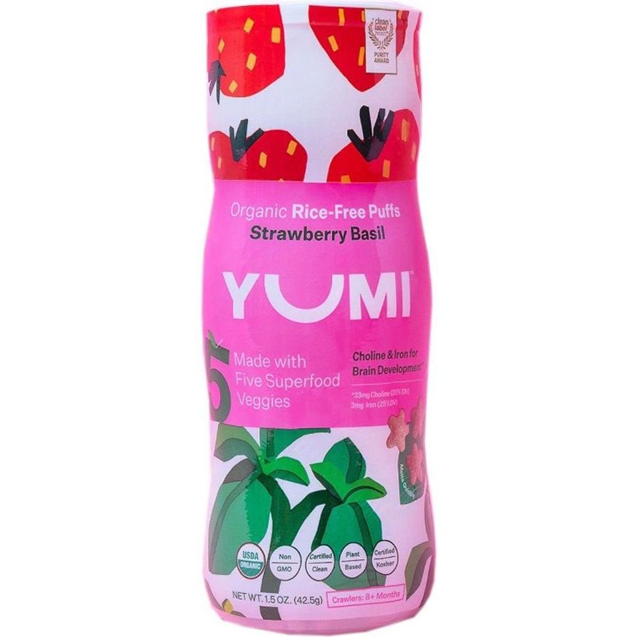 Yumi Organic Strawberry Basil Rice-Free Puffs