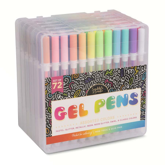 Scribble & Scribe Neon Doodle Gel Pen Set - Assorted Ink