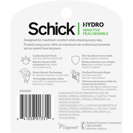 Schick Hydro Sensitive Men's 5 Blade Razor Refills