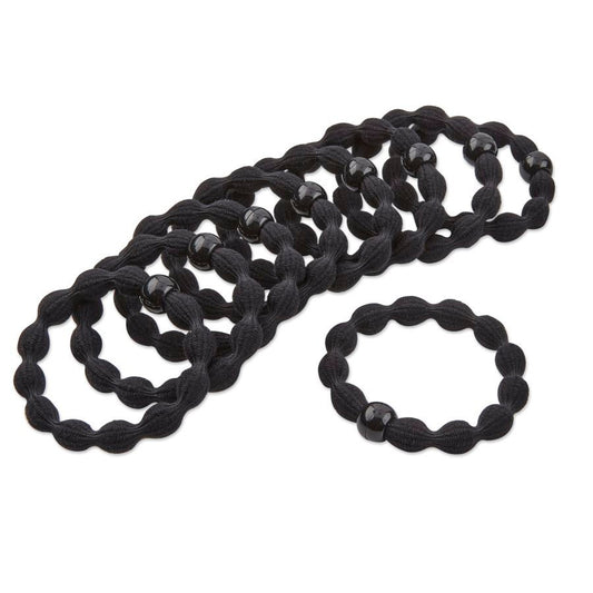 Scunci All Day Hold Bead Elastics Bands for Thick Hair- Black