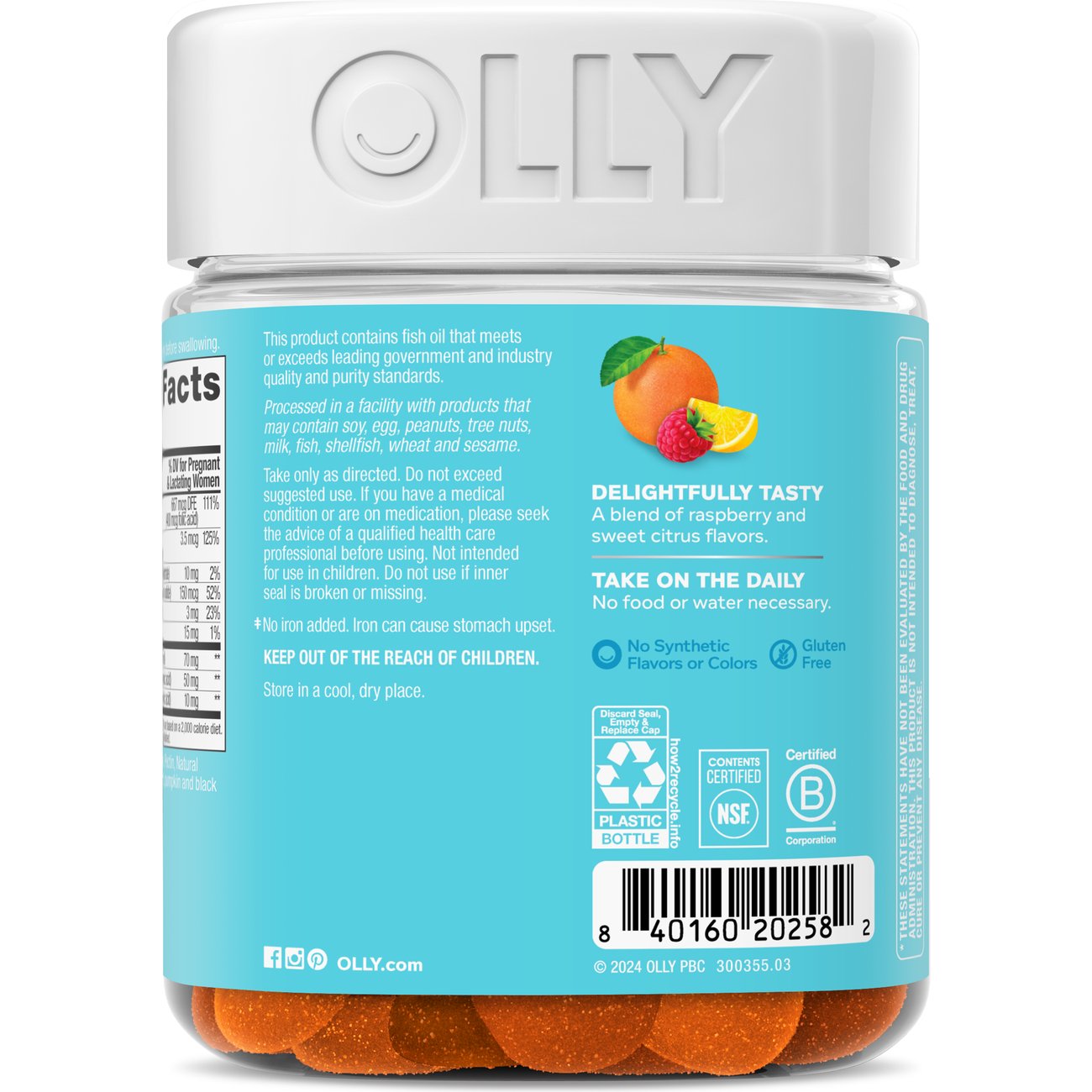 OLLY Prenatal Multivitamin Folic Acid, DHA, & Omega-3 Gummies - Sweet Citrus