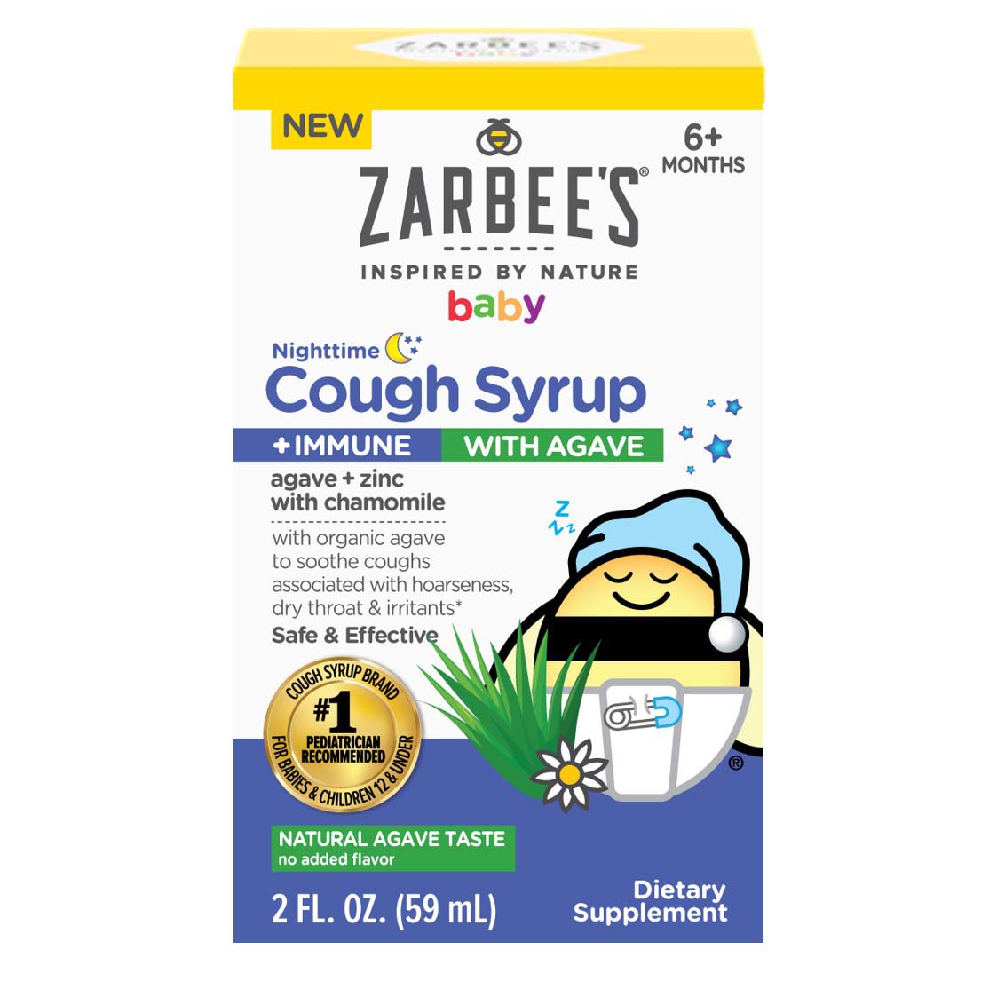 Zarbee's Baby Nighttime Cough Syrup + Immune - Agave Taste