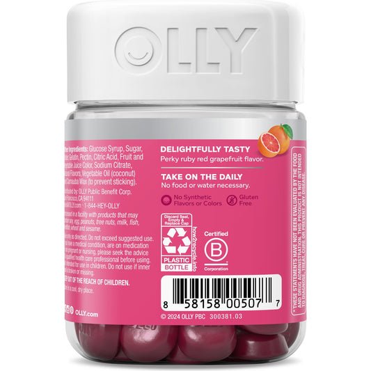 OLLY Undeniable Beauty Healthy Hair, Skin & Nails Biotin & 50 mg Keratin Gummies - Grapefruit