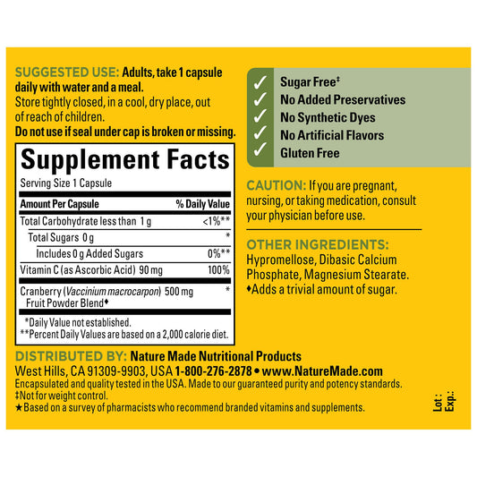 Nature Made Cranberry 500 mg Capsules