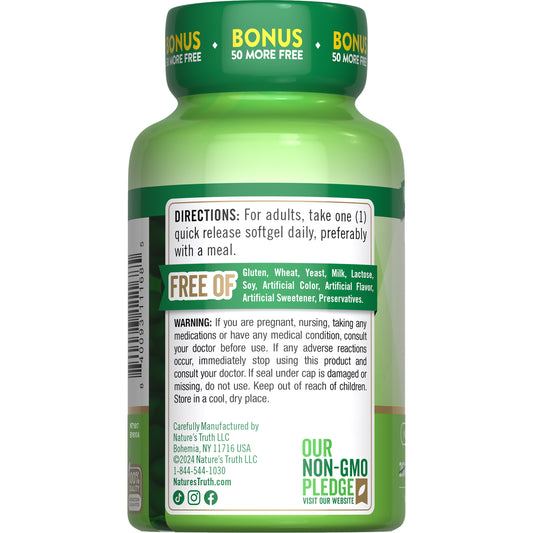 Nature's Truth High Potency D3 5000 IU 125 mcg Quick Release Softgels
