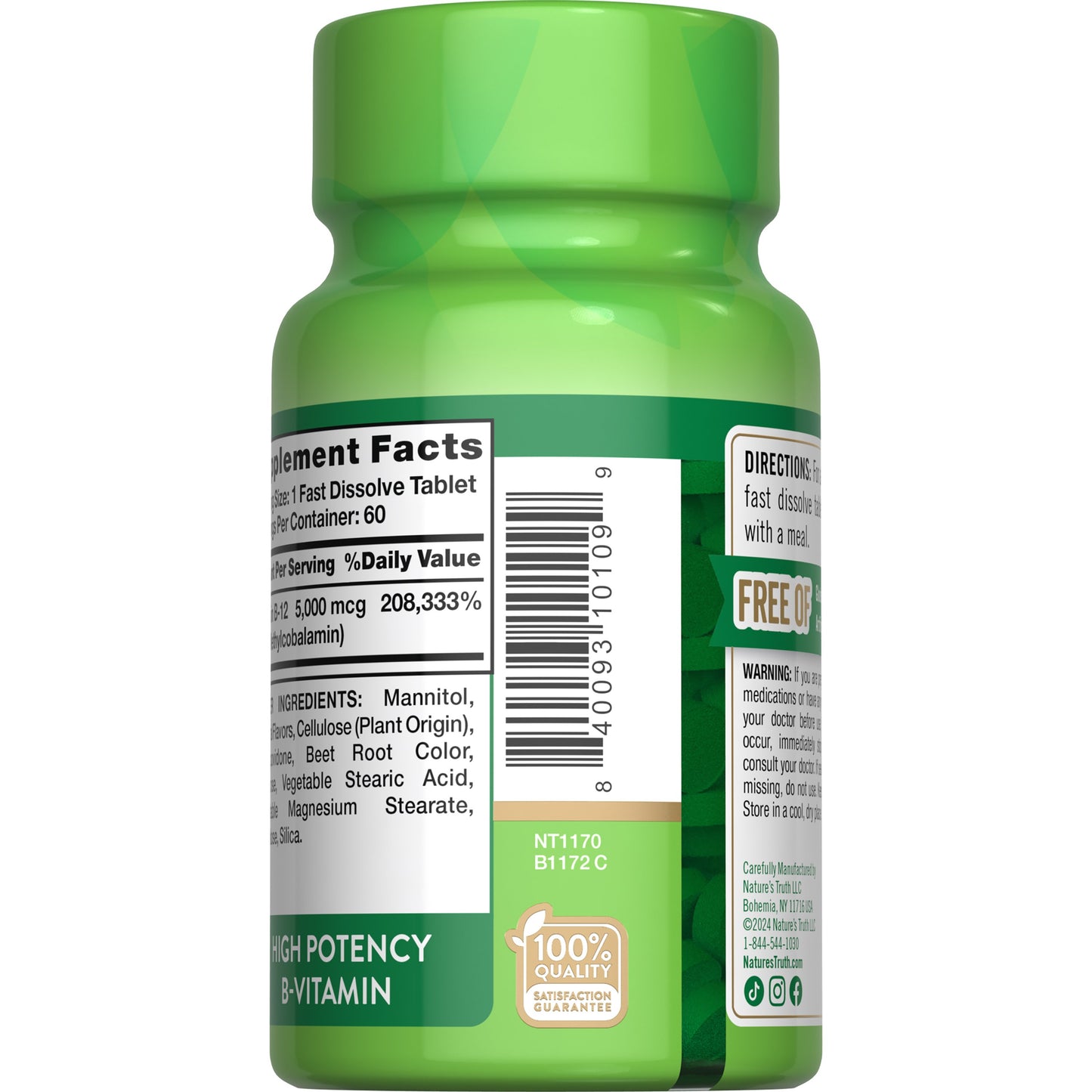 Nature's Truth Methylcobalamin B-12 5000 mcg Fast Dissolve Tablets - Berry Flavor