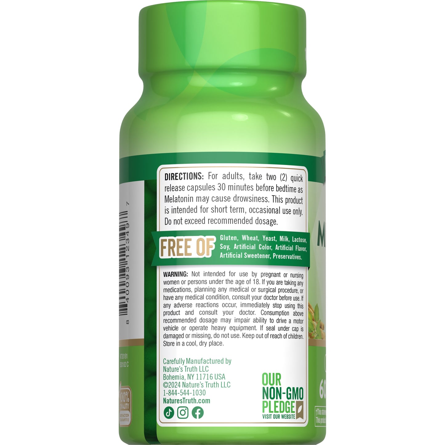 Nature's Truth Sleep Melatonin + Ashwagandha 10mg Quick-Release Capsules