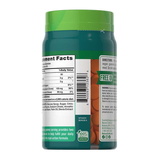 Nature's Truth Potassium + Magnesium Citrate Gummies - Peach Strawberry