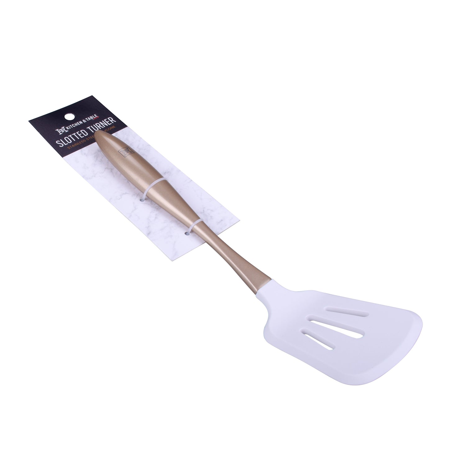 Kitchen & Table by H-E-B Stainless Steel & Silicone Slotted Turner - Gold