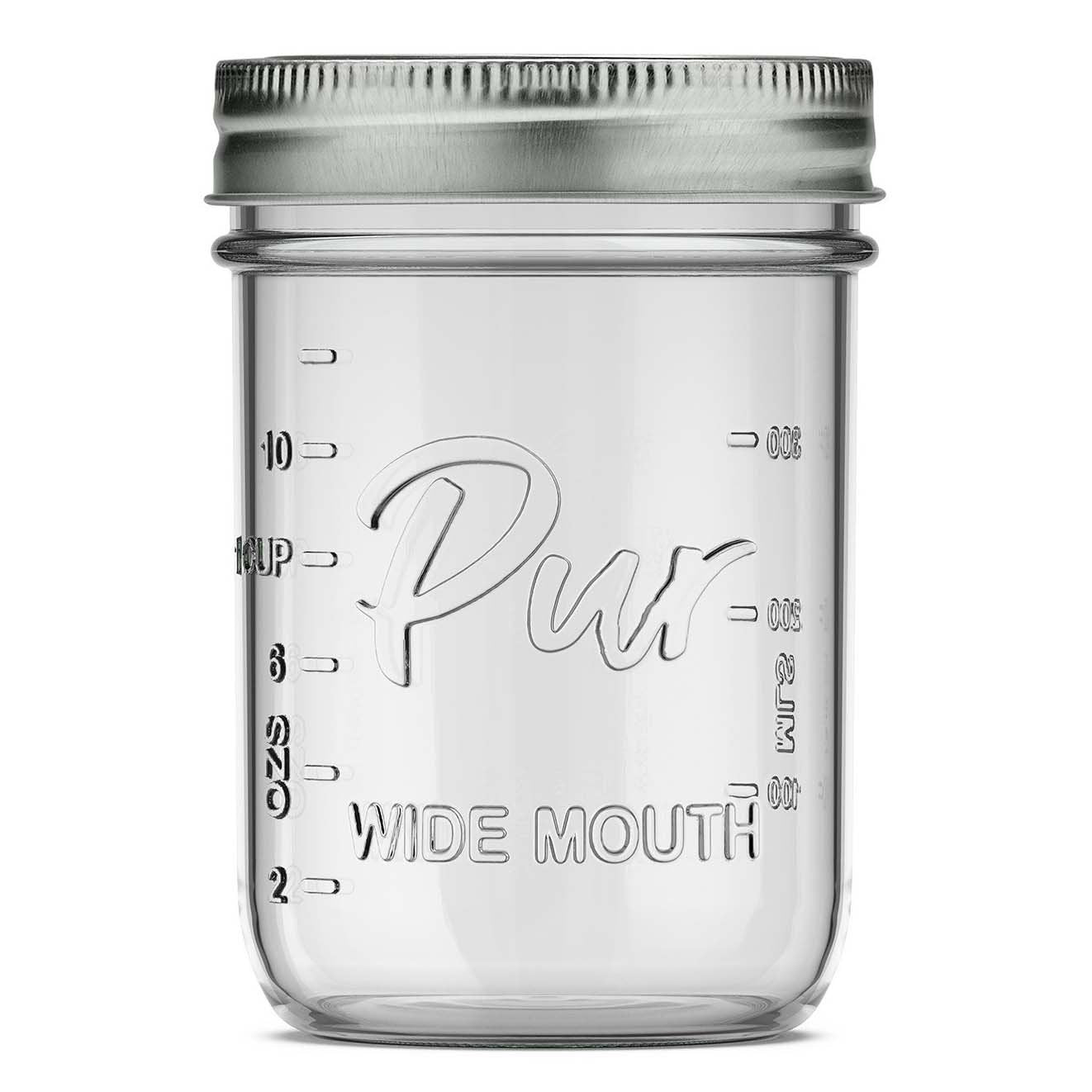 Pur Mason Wide Mouth Glass Jars, 12 Pk