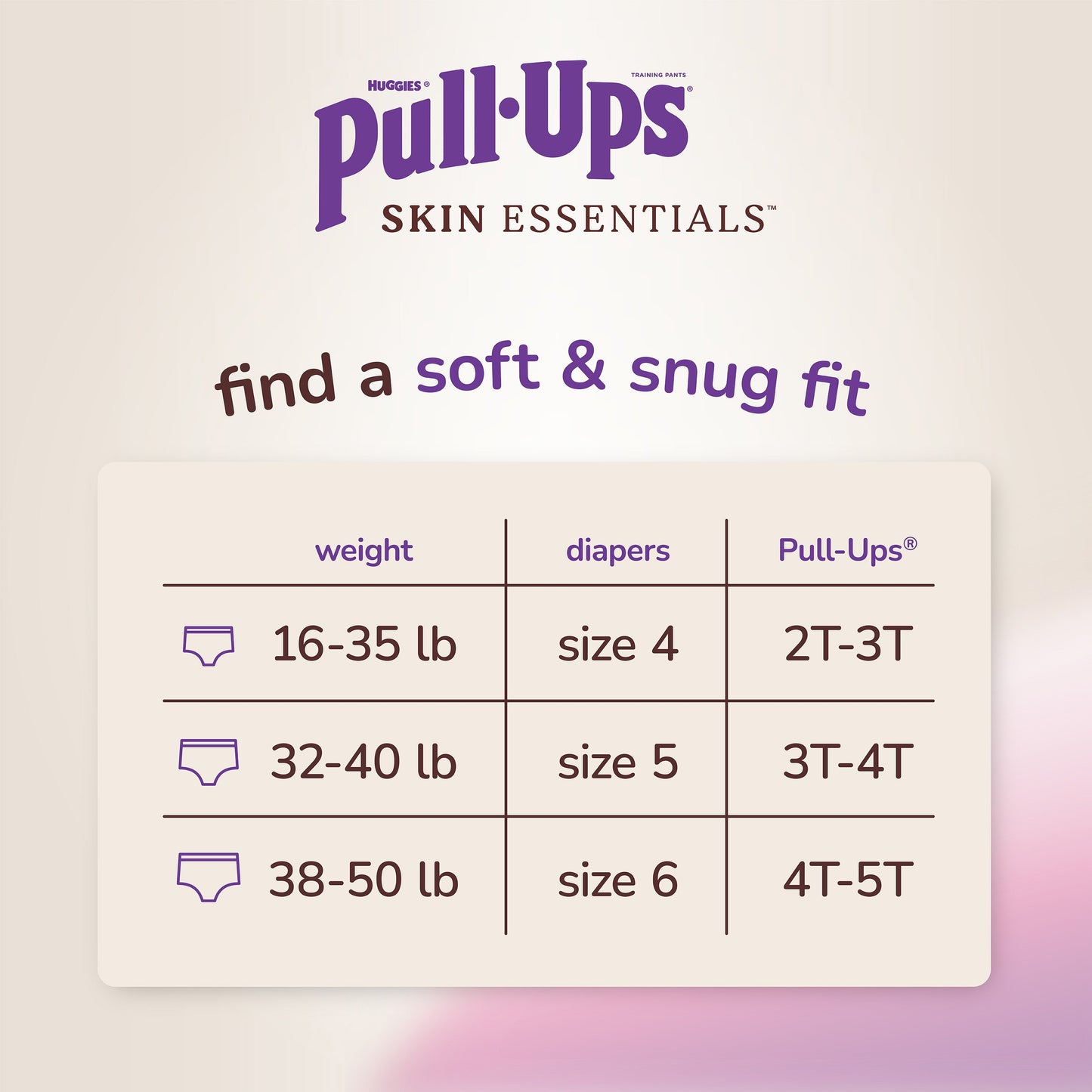 Pull-Ups Girls' Skin Essentials Training Pants - 3T-4T