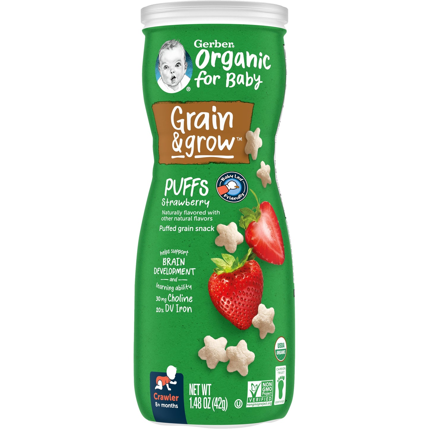 Gerber Organic for Baby Grain & Grow Puffs - Strawberry