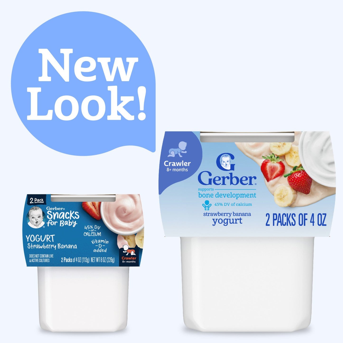 Gerber Stage 2 Baby Food Yogurt - Strawberry Banana, 4 oz Tubs
