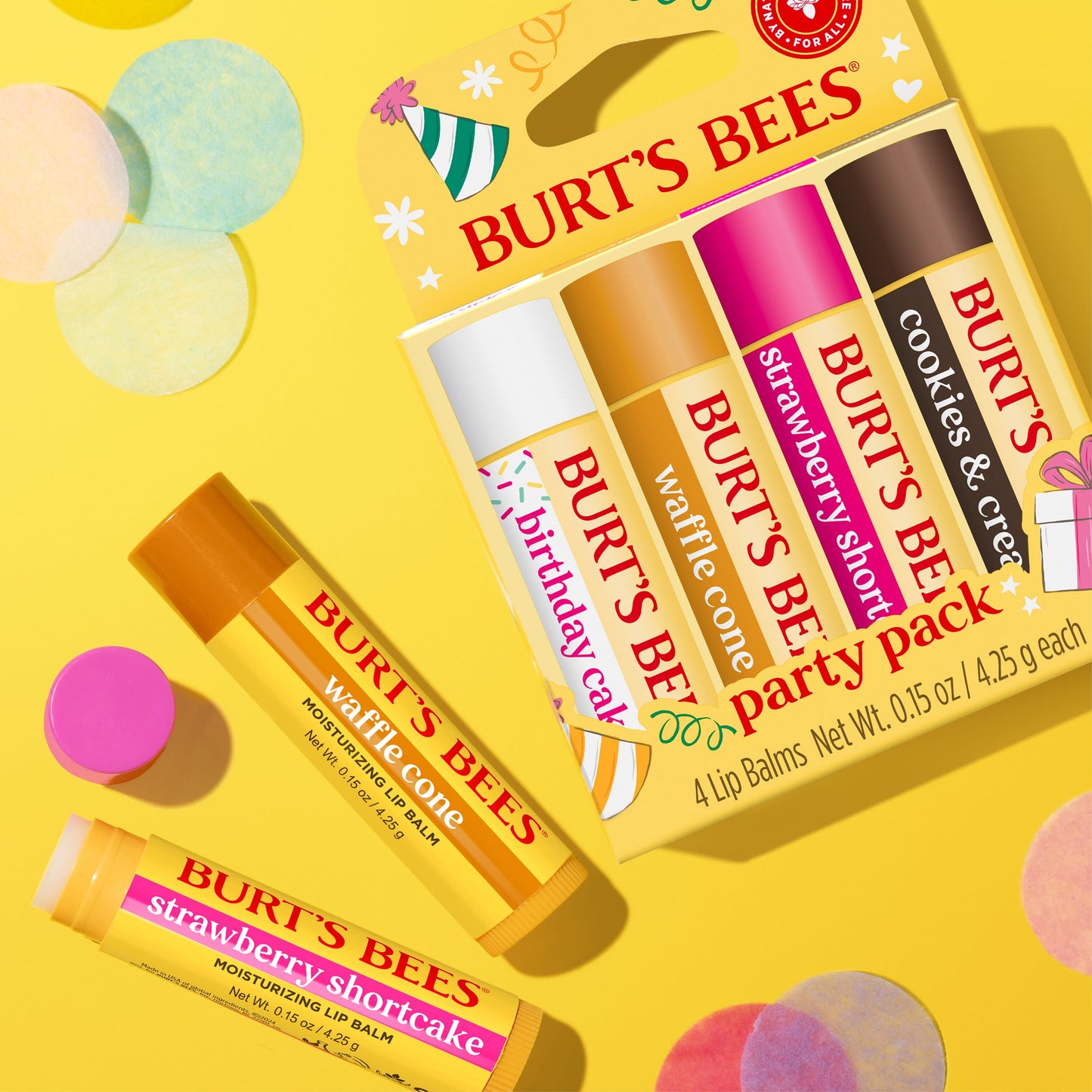 Burt's Bees Moisturizing Lip Balm Pack - Party Pack Gift Set