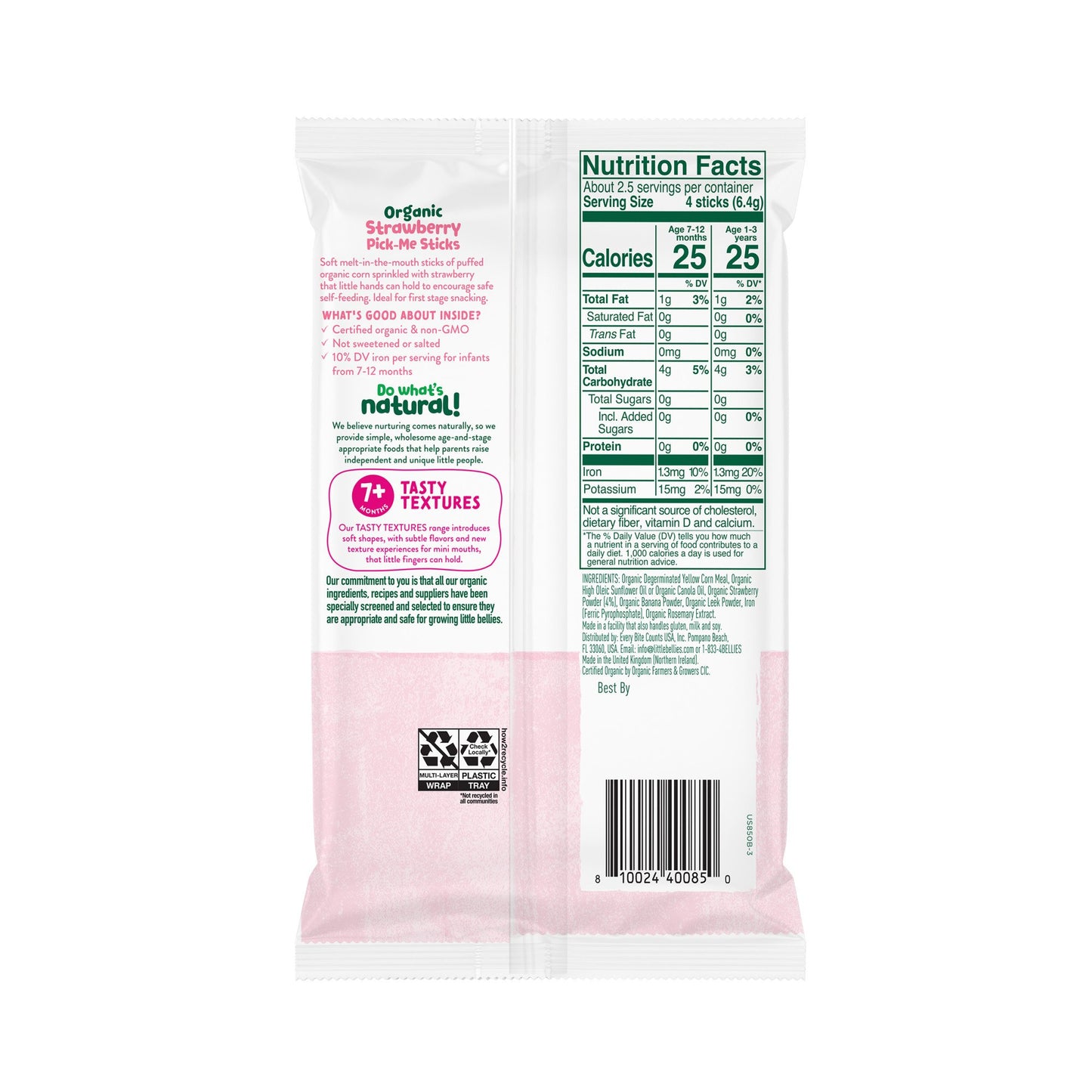 Little Bellies Organic Strawberry Pick-Me Sticks