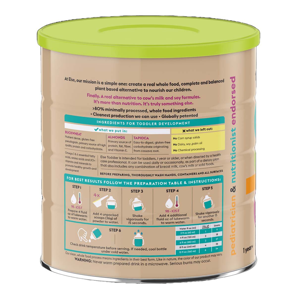 Else Plant-Based Complete & Balanced Nutrition Toddler Drink