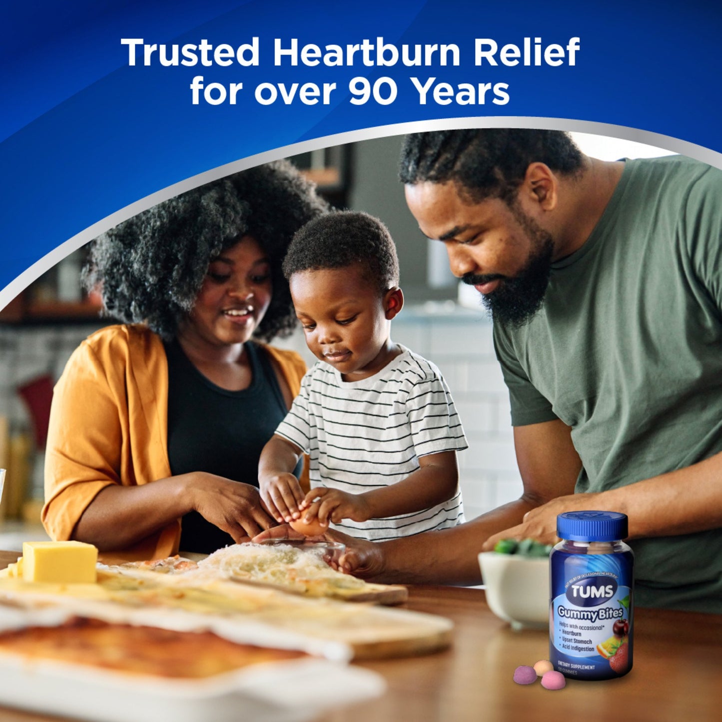 Tums Gummy Bites Dietary Supplement for Occasional Heartburn Relief, Upset Stomach and Acid Indigestion, Assorted Fruit Flavors