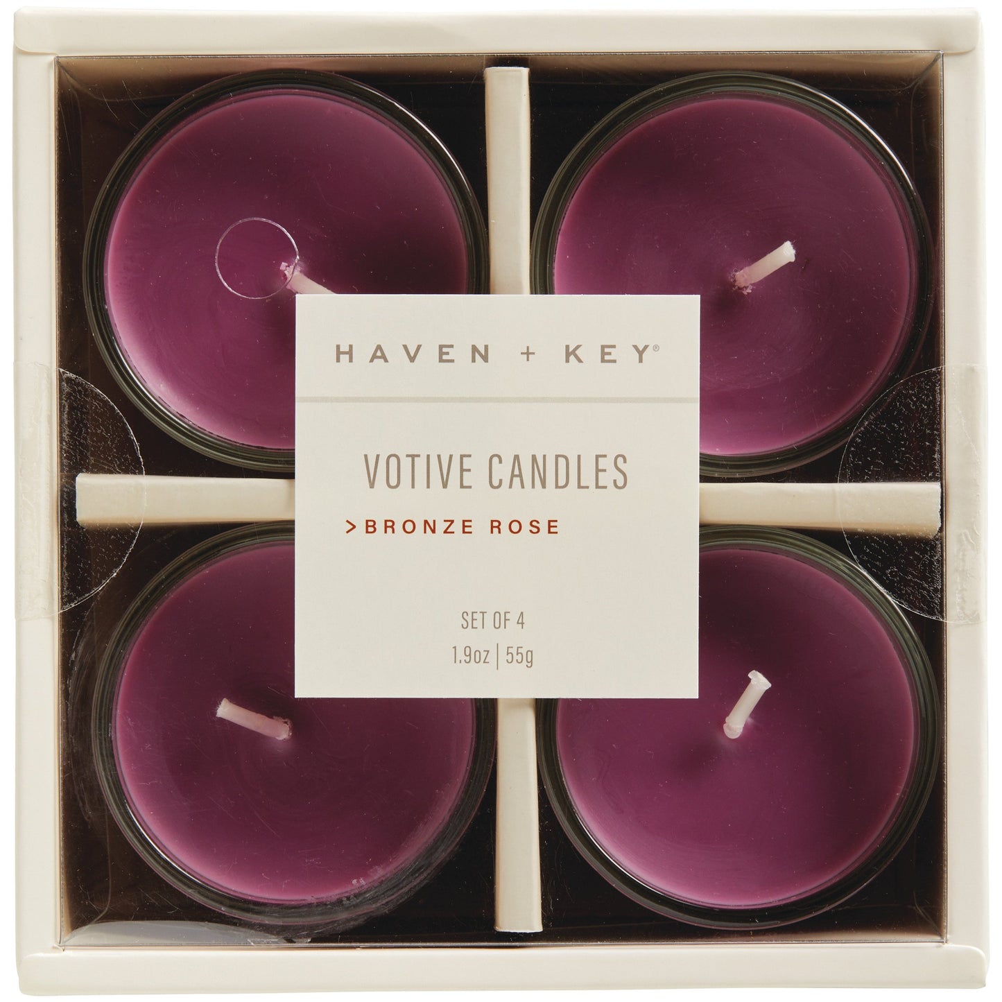 Haven + Key Scented Votive Candles - Bronze Rose