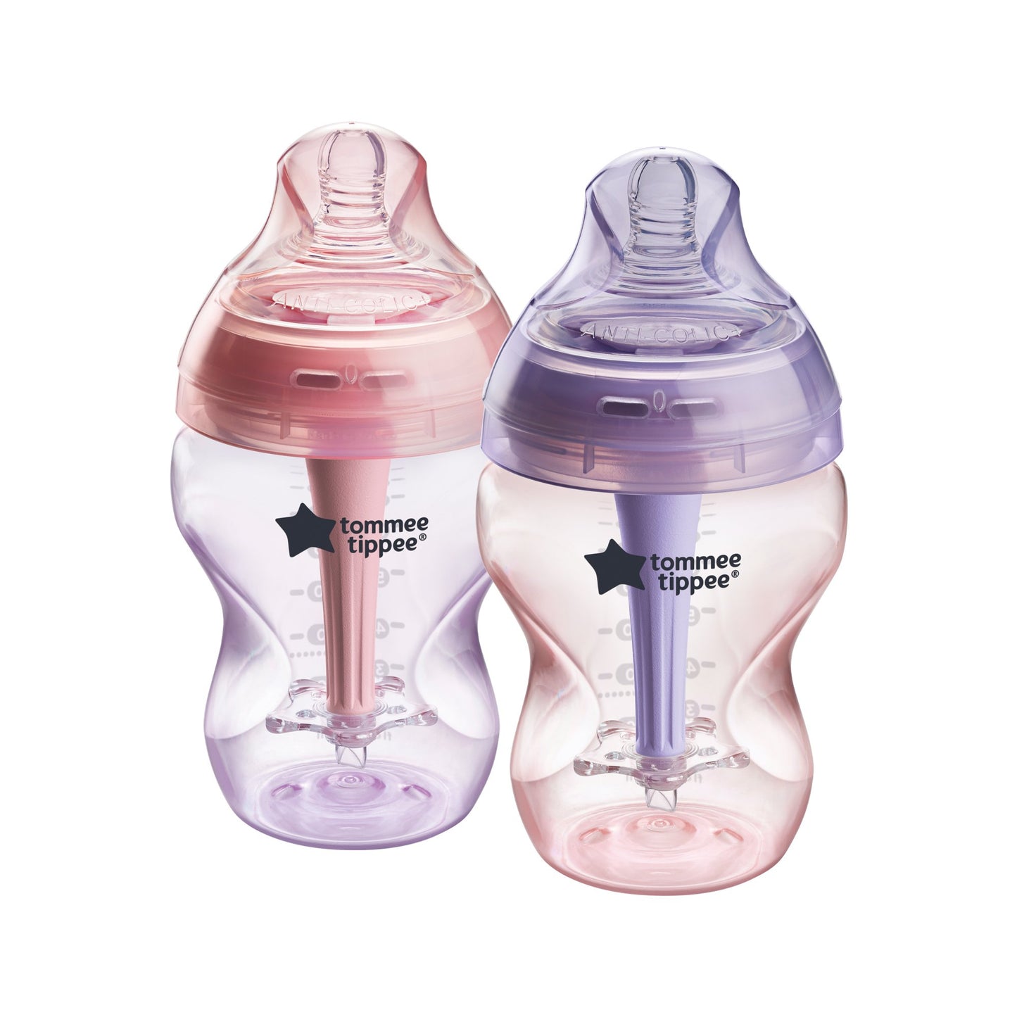 Tommee Tippee Advanced Anti-Colic Bottles - Pink & Purple