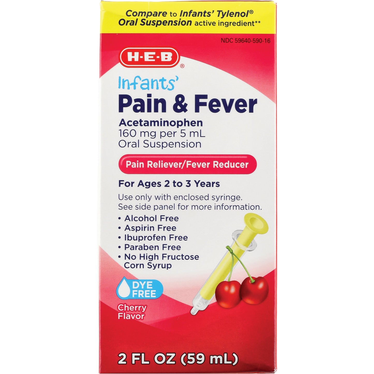 H-E-B Infant' Pain & Fever Oral Suspension - Cherry