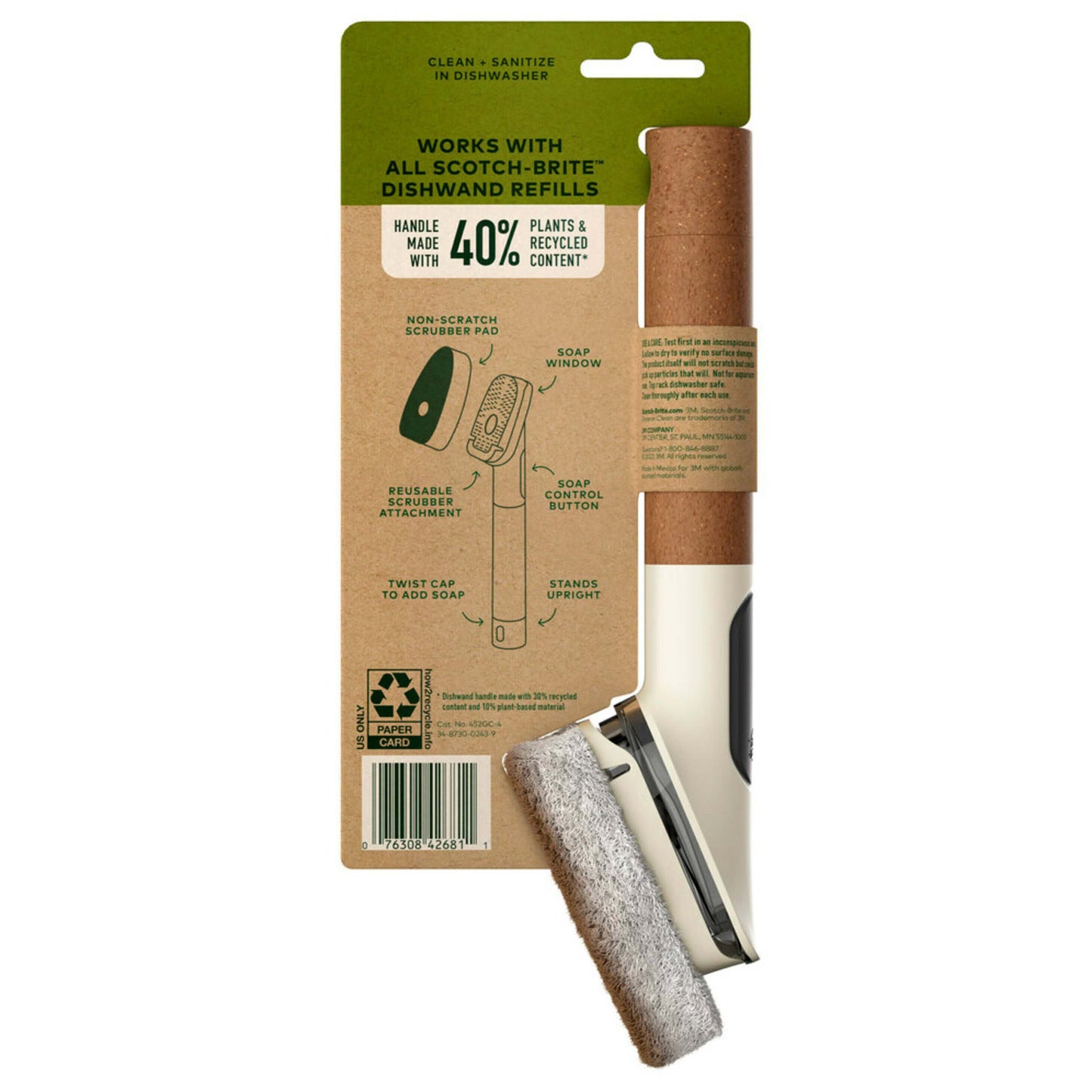 Scotch-Brite Greener Clean Non-Scratch Soap Control Dishwand