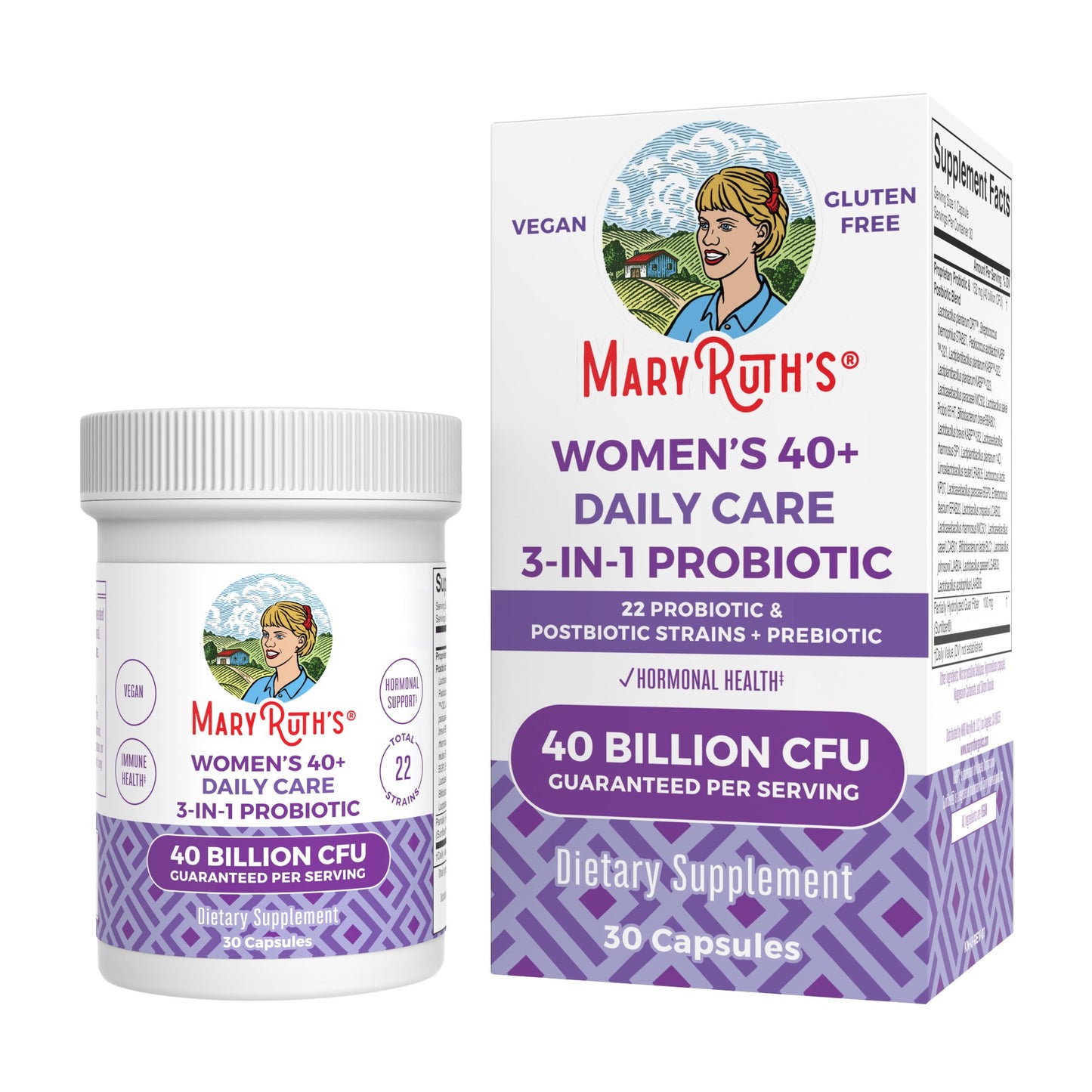 Mary Ruth's Women's 40+ Daily Care 3-in-1 Probiotic Capsules