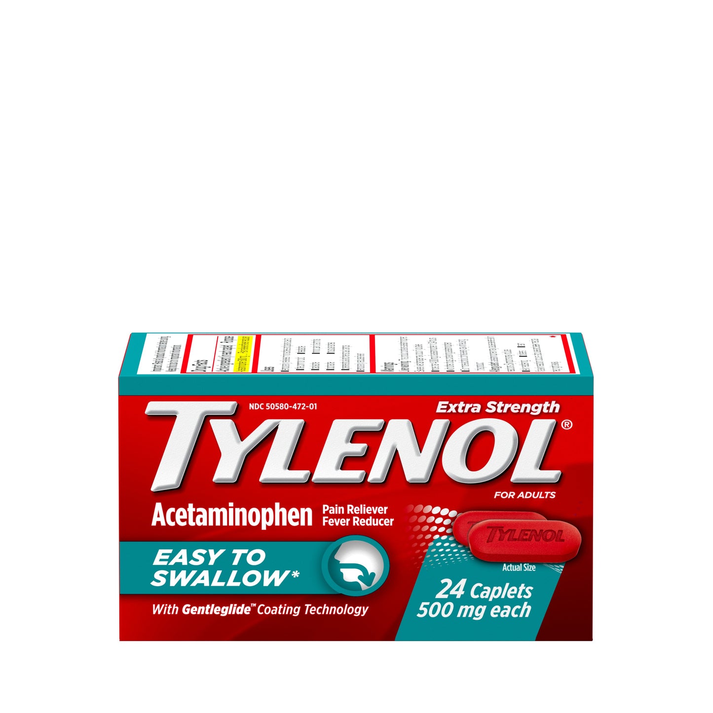 Tylenol Extra Strength Fever & Pain Reliever Easy To Swallow Caplets
