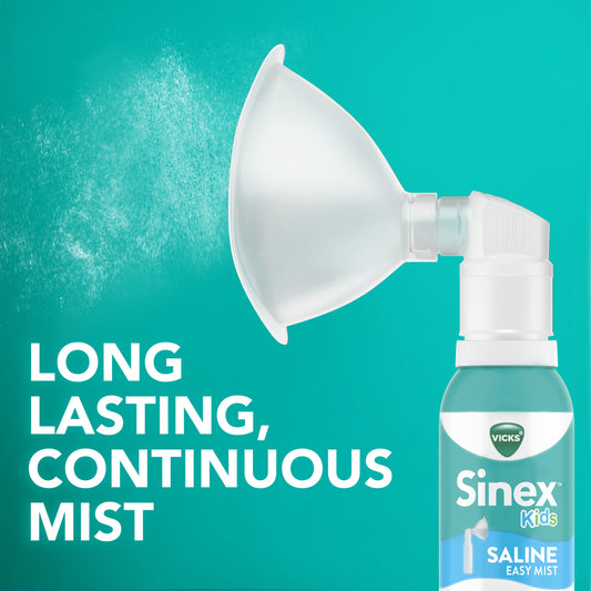 Vicks Sinex Kids Saline Easy Mist, Gently Clears & Soothes Everyday Stuffy Noses