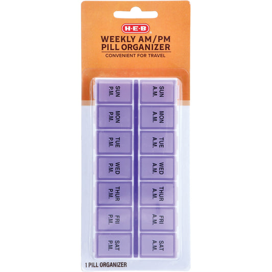 H-E-B Weekly AM & PM Pill Organizer