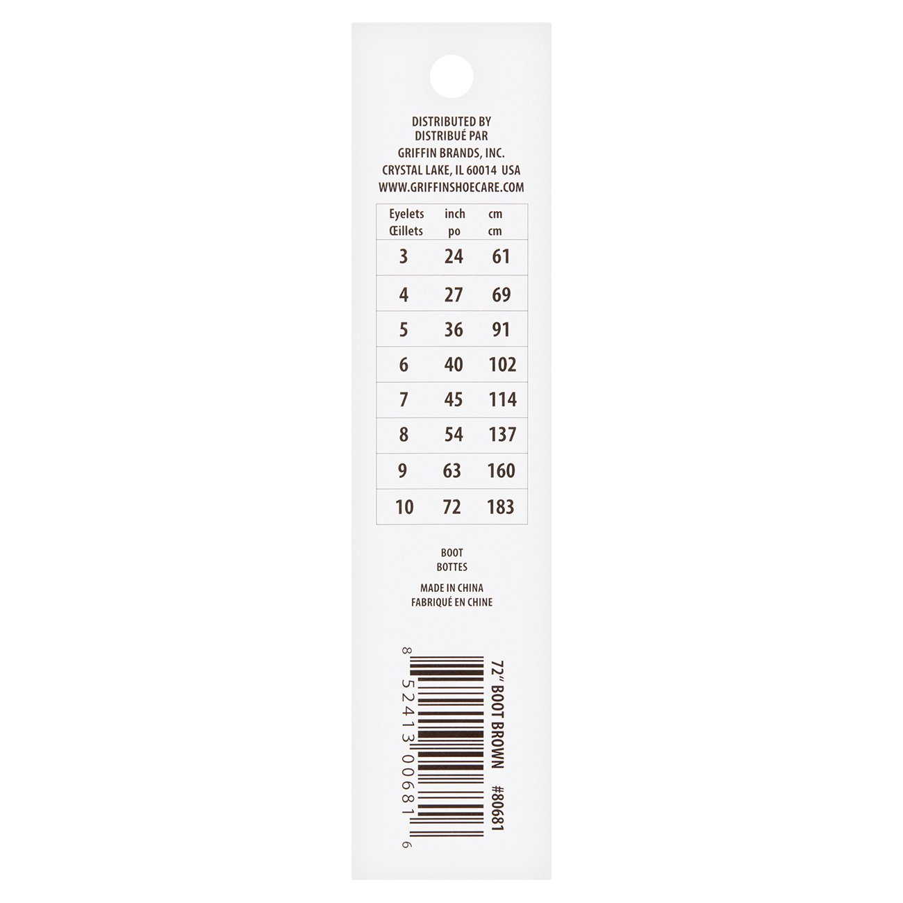 Griffin Nylon Boot Shoe Laces - Brown