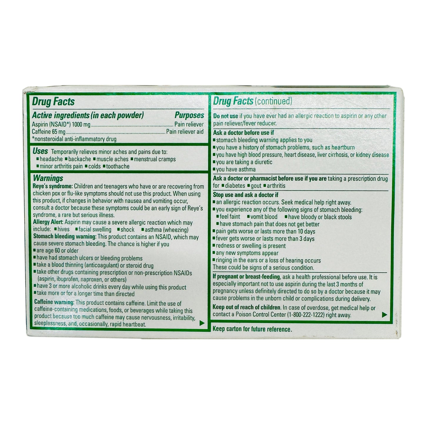 BC Arthritis Pain Relief Powder Packets