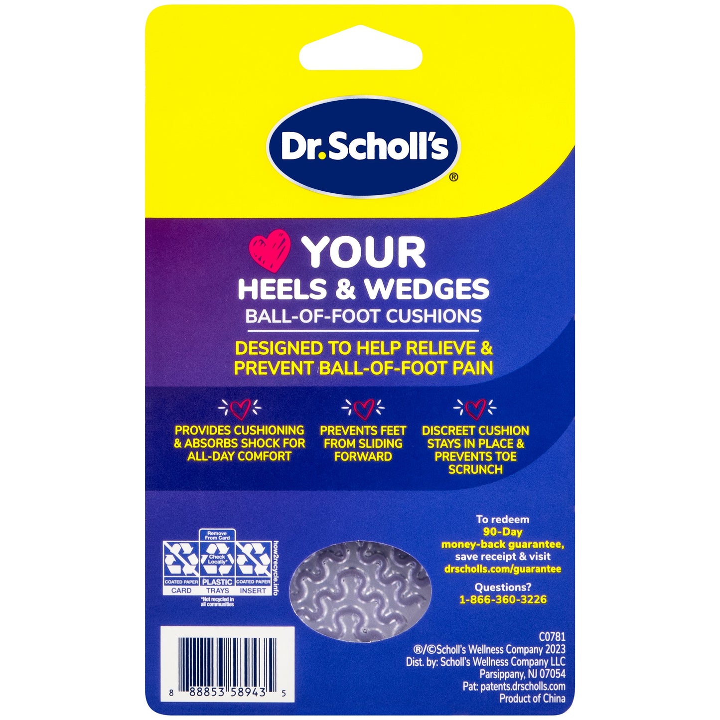 Dr. Scholl's Love Your Heels & Wedges Ball-of-Foot Cushions - Women's Size 6-10