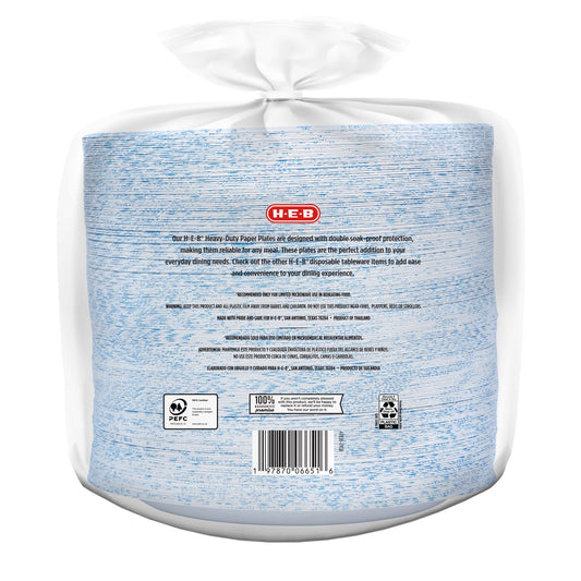 H-E-B Heavy Duty 10 in Dinner Paper Plates - Texas-Size Pack
