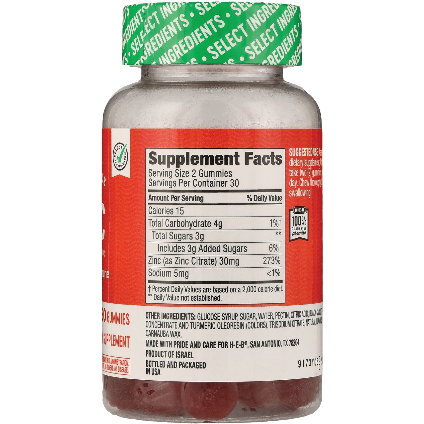 HEB Zinc Immune Support 30mg Tablets