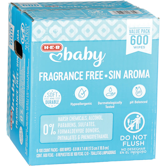 H-E-B Baby Wipes - Fragrance Free, Value Pack