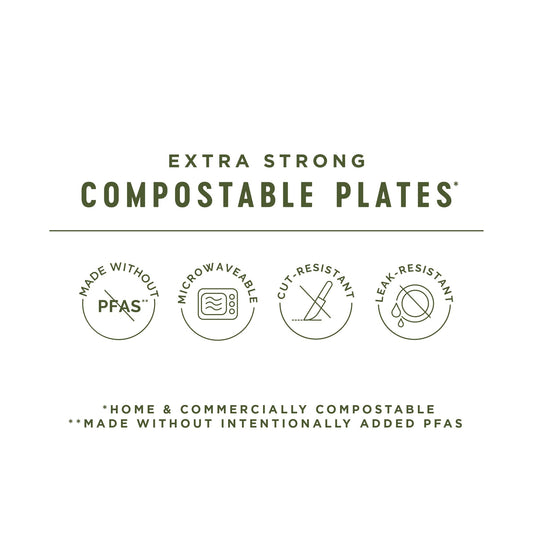 Field & Future by H-E-B Extra Strong Compostable Paper Plates, 10 in